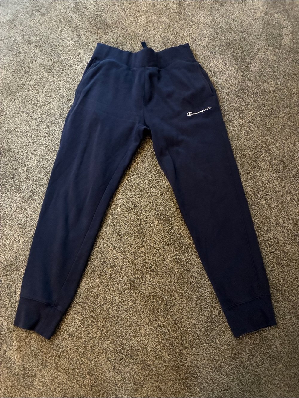 Champion Navy Blue Fleece Jogger Sweatpants Size Small